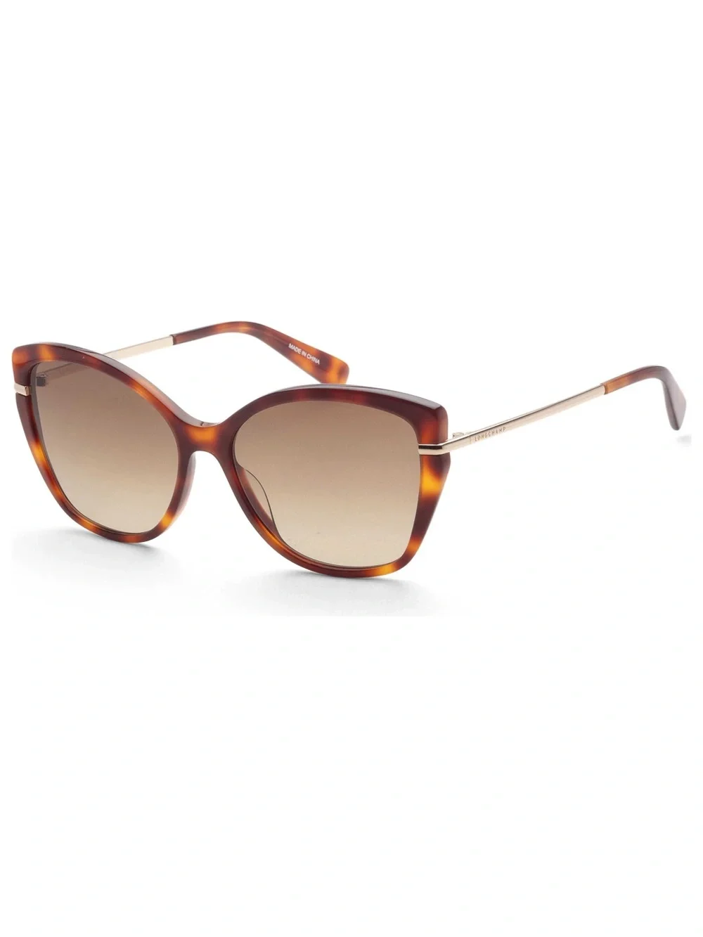 Longchamp Heritage Butterfly 57mm Sunglasses Havana Brown Tortoiseshell Cat-Eye